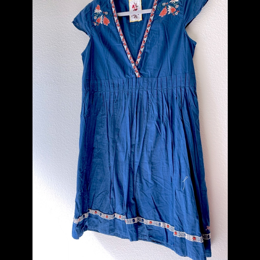 Gorgeous vintage Replay blue embroidery midi dress